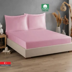 100% Cotton Satin King Size Fitted Sheet Set, 3 PCS