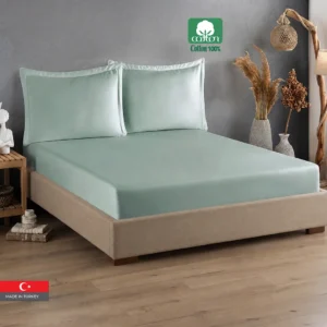 100% Cotton Satin King Size Fitted Sheet Set, 3 PCS