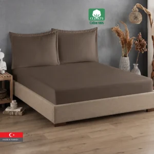 100% Cotton Satin King Size Fitted Sheet Set, 3 PCS
