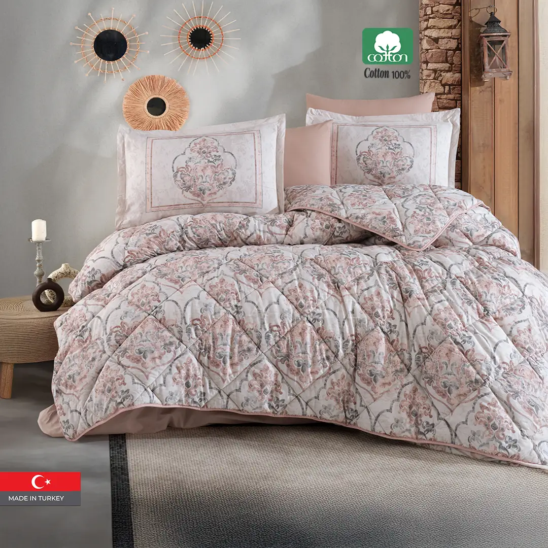 HEZEN 100% Cotton King Size Comforter Set 6 PCS