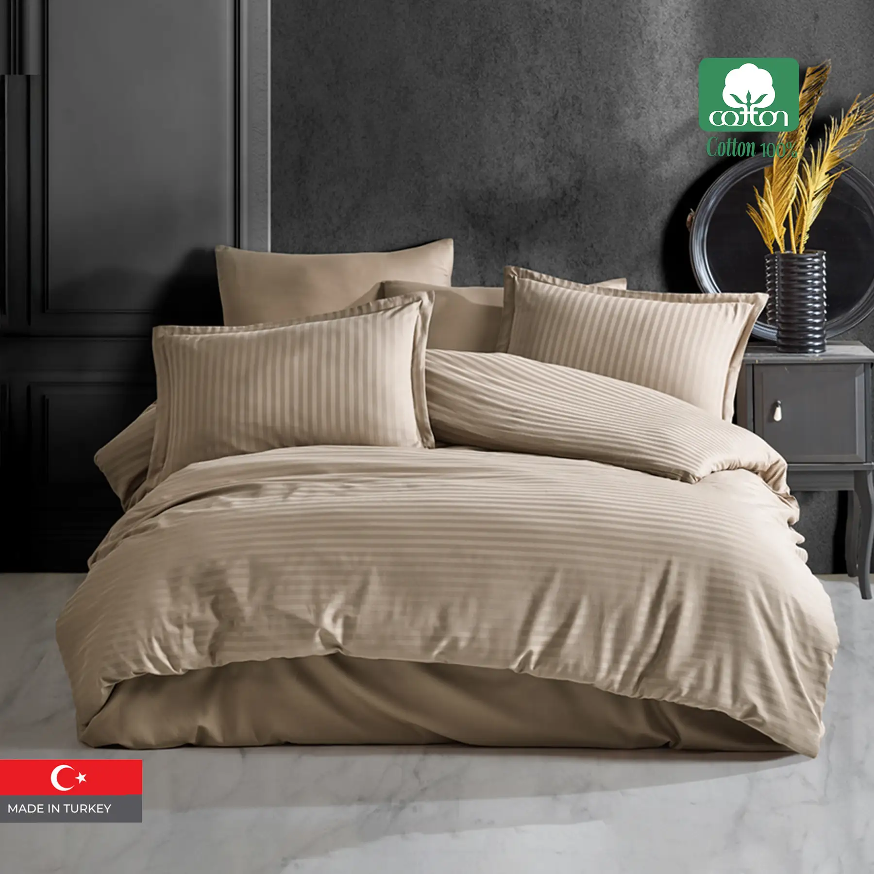 100% Cotton 210 TC King Size Hotel Comforter Set 6 PCS