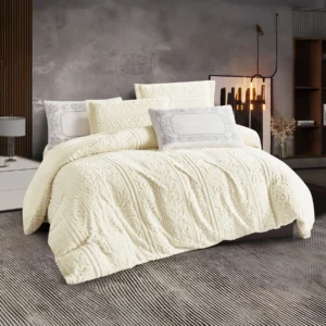 King Size Winter Comforter Set 6 PCS,Off White