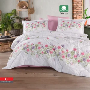 HELENKA 100% Cotton King Size Comforter Set 6 PCS