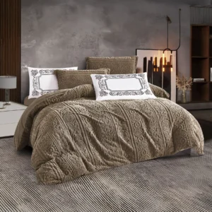 King Size Winter Comforter Set 6 PCS,brown