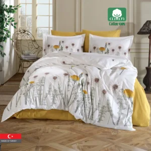 DIBA 100% Cotton Duvet Cover Queen Size 4 PCS Set