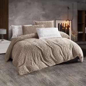 King Size Winter Comforter Set 6 PCS,BEIGE