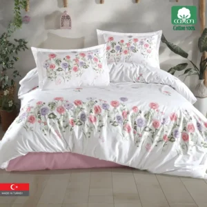 HELENKA 100% Cotton Duvet Cover Queen Size 4 PCS Set