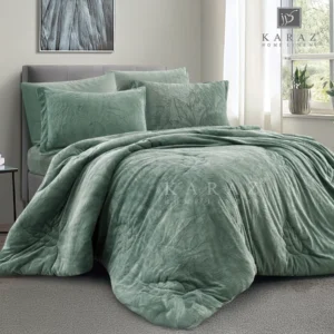 King Size Winter Comforter Set 6 PCS,Olive Green