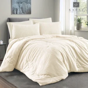 King Size Winter Comforter Set 6 PCS, off white