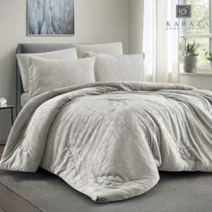 King Size Winter Comforter Set 6 PCS,gray