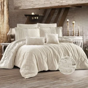 King Size Winter Comforter Set 8 PCS,Ivory