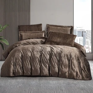 King Size Winter Comforter Set 6 PCS, Chocolate Brown