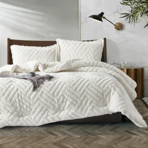 King Size Winter Comforter Set 4 PCS, white