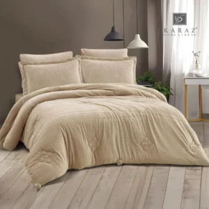 King Size Winter Comforter Set 6 PCS, Beige