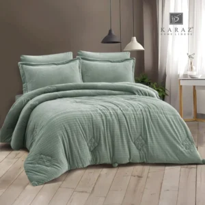 King Size Winter Comforter Set 6 PCS,Dusty Green