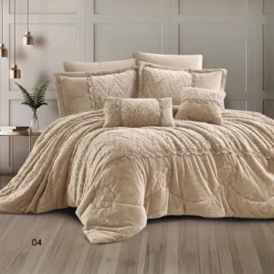 King Size Winter Comforter Set 8 PCS, Beige