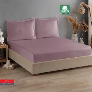 100% Cotton Satin King Size Fitted Sheet Set, 3 PCS