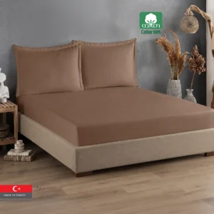 100% Cotton Satin King Size Fitted Sheet Set, 3 PCS
