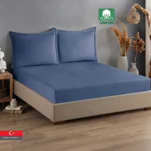 100% Cotton Satin King Size Fitted Sheet Set, 3 PCS