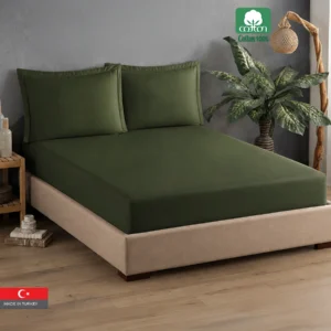 100% Cotton Satin King Size Fitted Sheet Set, 3 PCS
