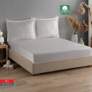 100% Cotton Satin King Size Fitted Sheet Set, 3 PCS