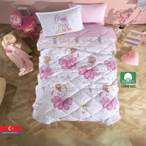 100% Cotton Turkish Twin Size Comforter Set, 4 Pcs