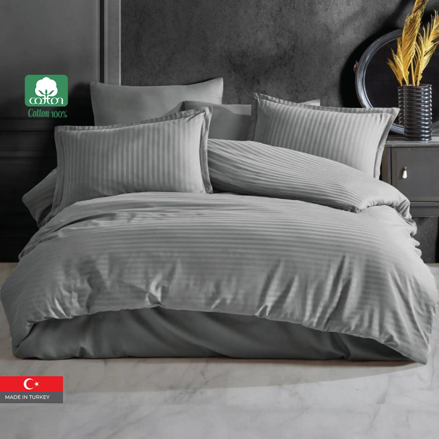 100% Cotton 210 TC Twin Size Hotel Comforter Set 4 PCS