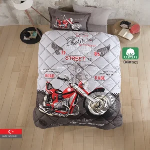 STREET KING 100% Cotton Turkish Twin Comforter Set, 4 Pcs