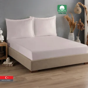 100% Cotton Satin King Size Fitted Sheet Set, 3 PCS