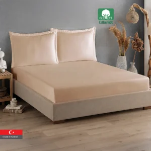 100% Cotton Satin King Size Fitted Sheet Set, 3 PCS