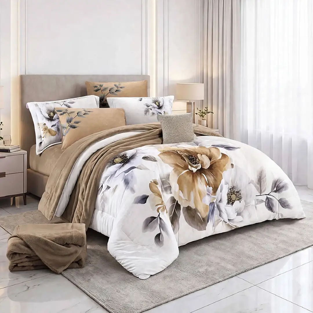 GARDEN King Size Winter Comforter Set 8 PCS