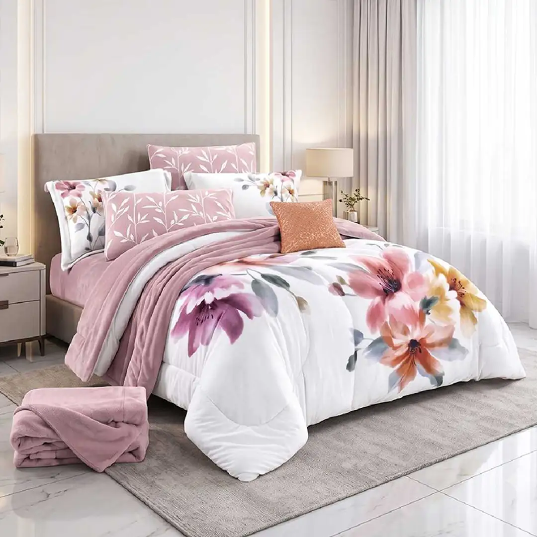 GARDEN King Size Winter Comforter Set 8 PCS